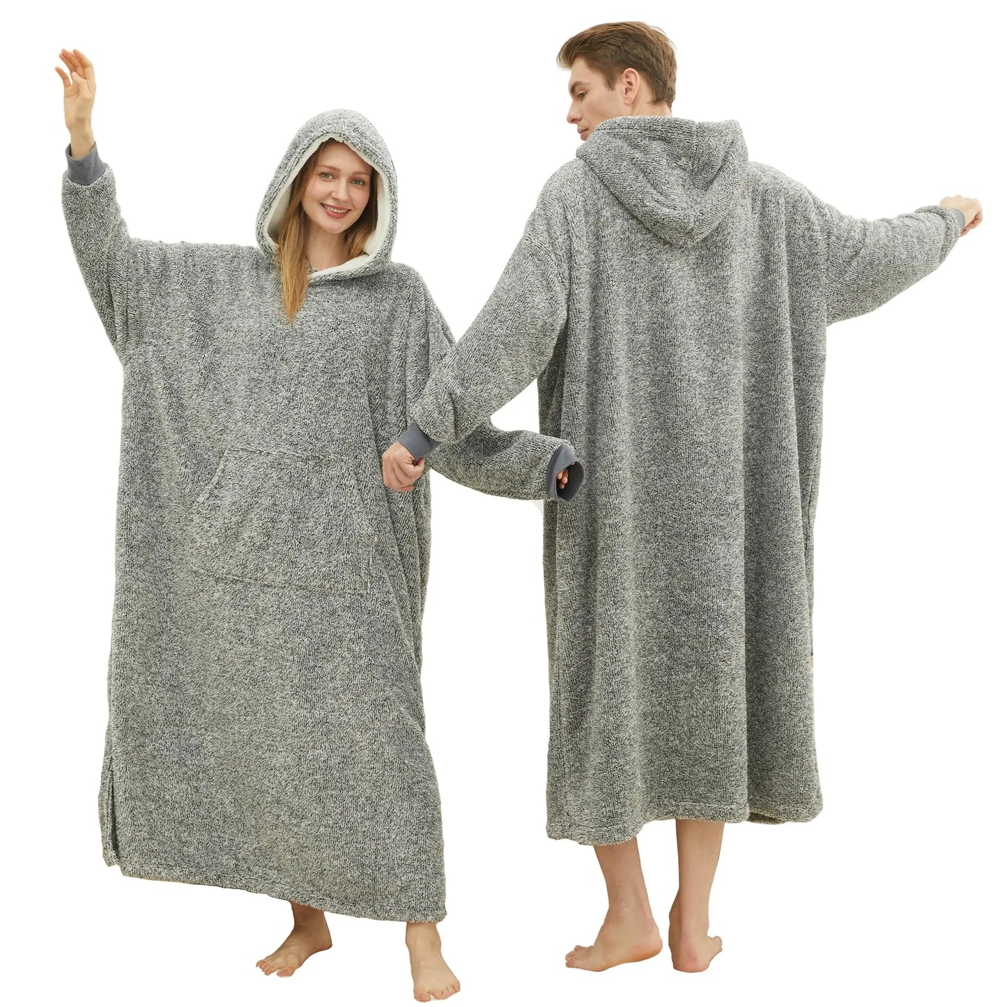 Gray Long Oversized Hoodie Blankie