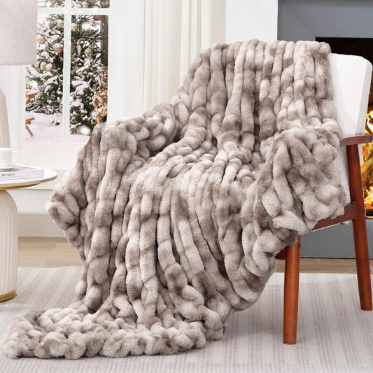 Coffee Fuzzy Fluffy Throw Blankie (50 x 60 inch)
